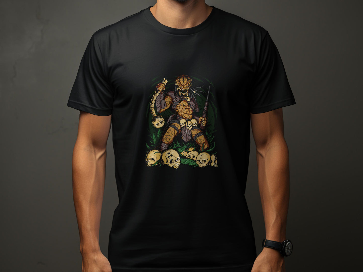 Fierce Warrior with Skull Artwork T-shirt product