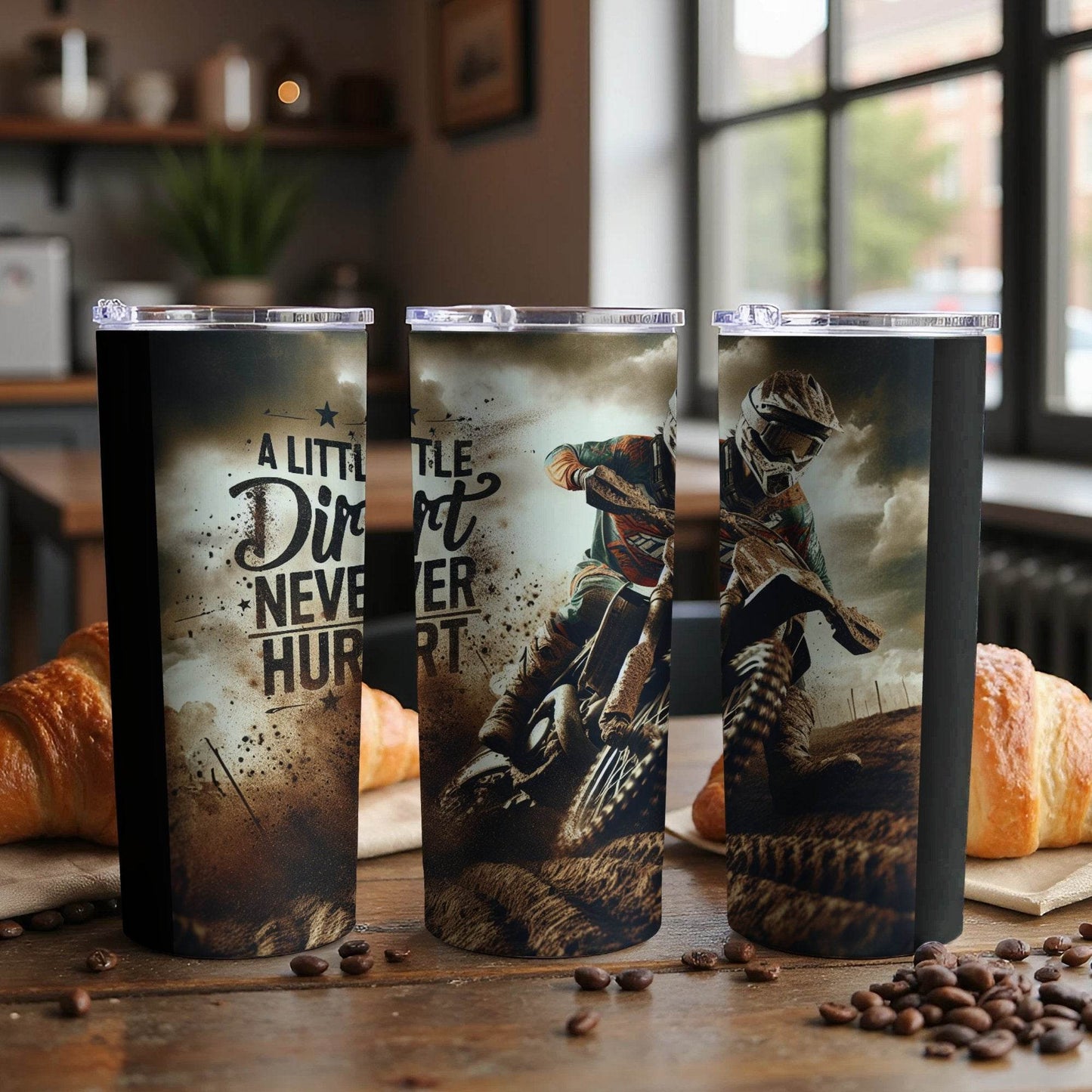 A Little Dirt Never Hurt Motocross Biker Adventure Theme Tumbler - Design & Vybe