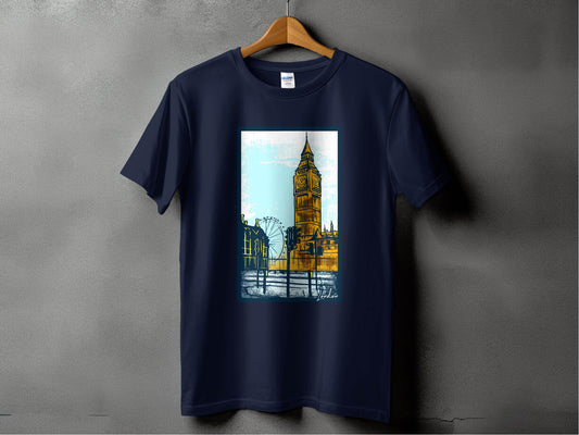 Iconic Big Ben and London Eye Graphic T-Shirt - Design & Vybe