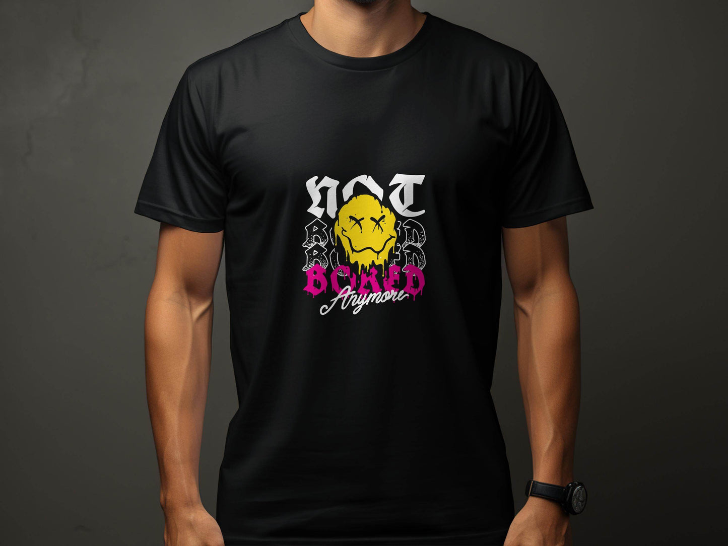 Melting Face Smiley Bored Expression Graphic T-Shirt - Design & Vybe