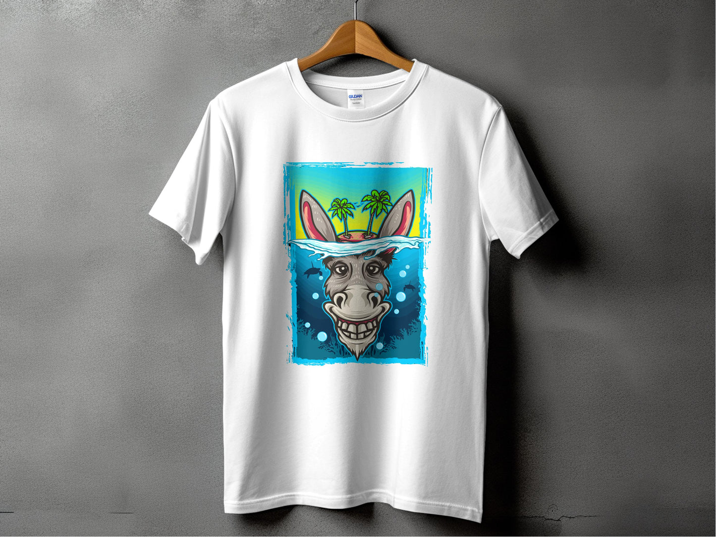 Vibrant Donkey Wearing Hat Graphic Design T-Shirt product