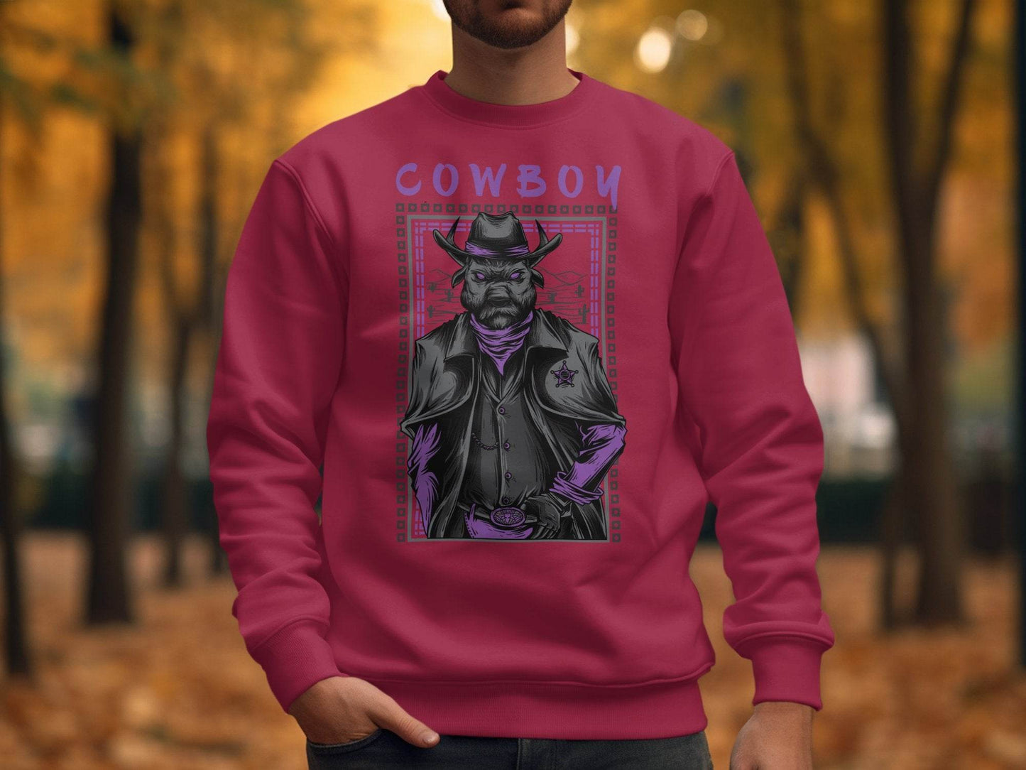 Warrior Cowboy With Attitude Graphic Apparel Sweater - Design & Vybe