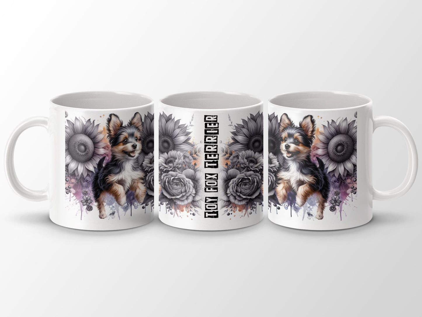Toy Fox Terrier Floral Art Design Coffee Mug product
