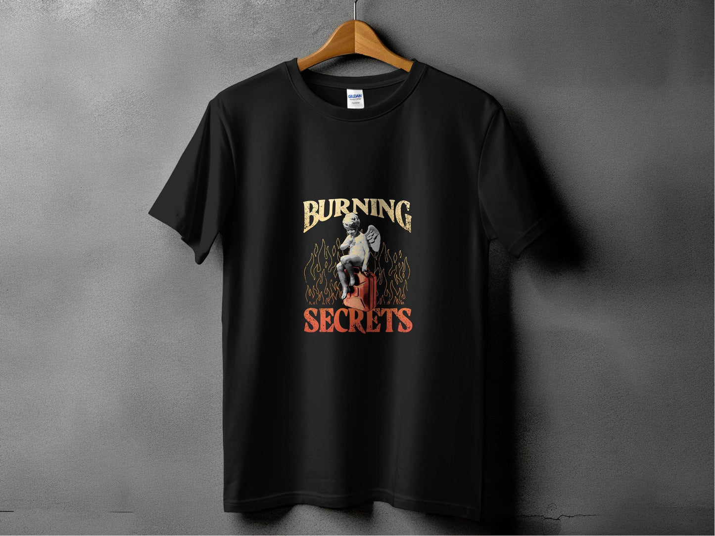 Burning Secrets Angel Graphic Novelty Design Cool T-Shirt - Design & Vybe