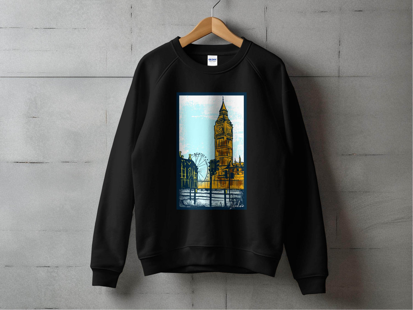 Iconic Big Ben and London Eye Graphic Sweater - Design & Vybe