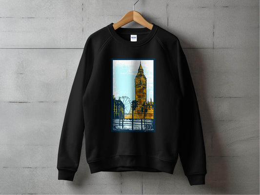 Iconic Big Ben and London Eye Graphic Sweater - Design & Vybe
