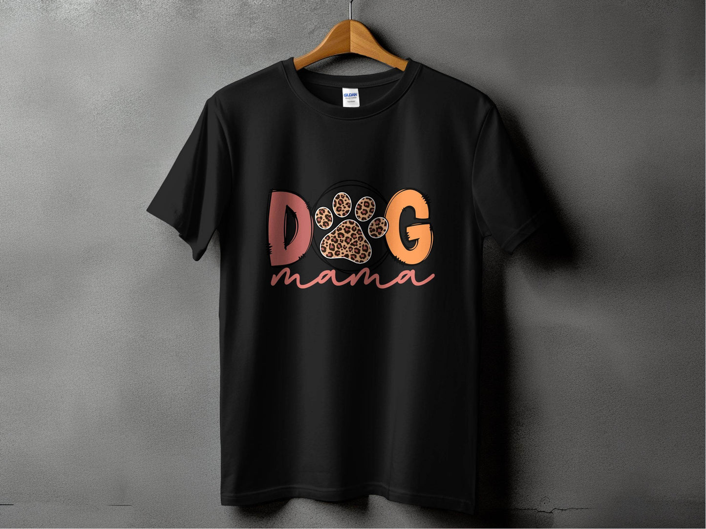 Dog Mama Paw With Leopard Print For Animal Lovers T-Shirt - Design & Vybe