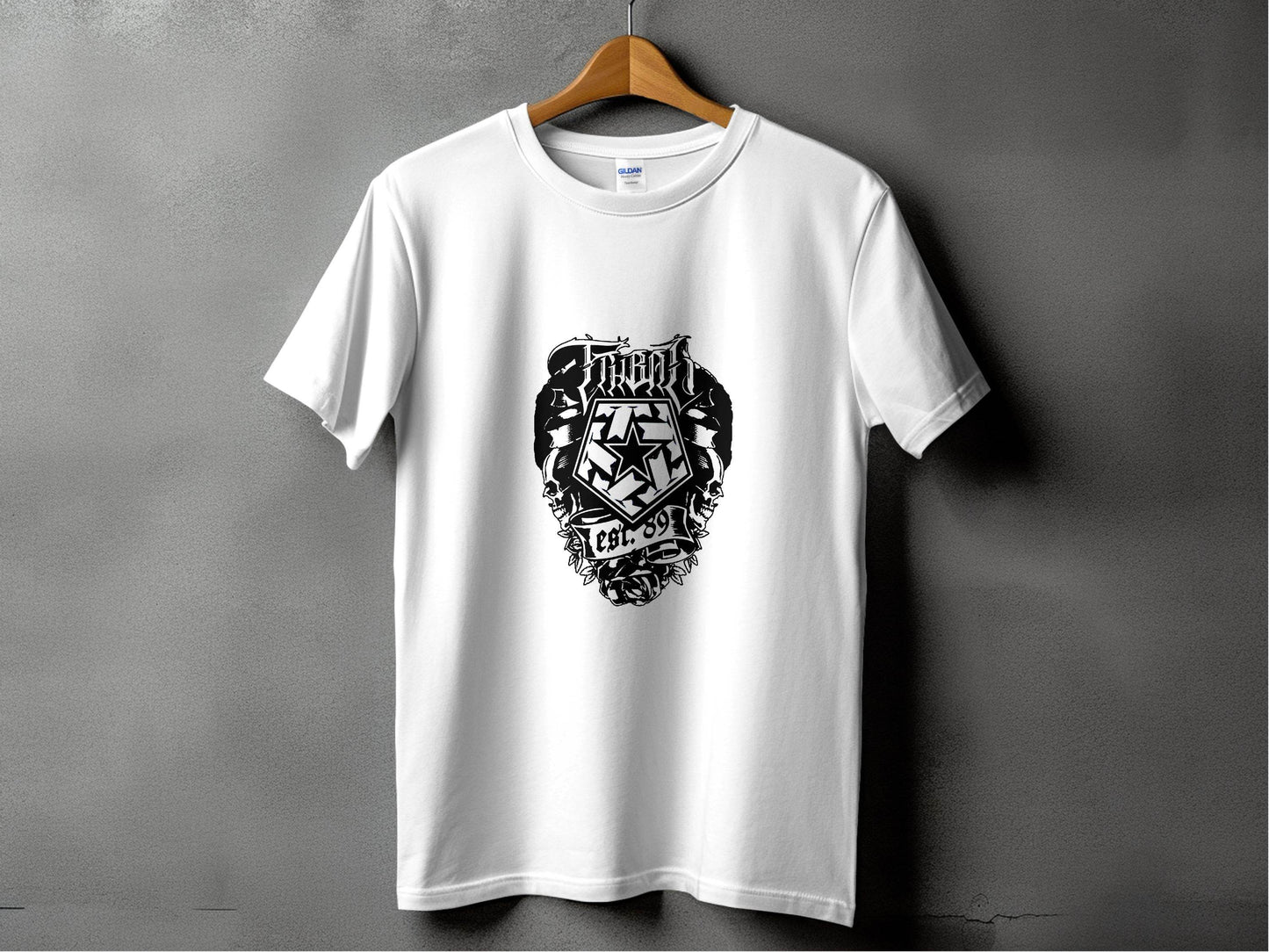Threat Skull Graphic Established 89 Inspired Design T-Shirt - Design & Vybe