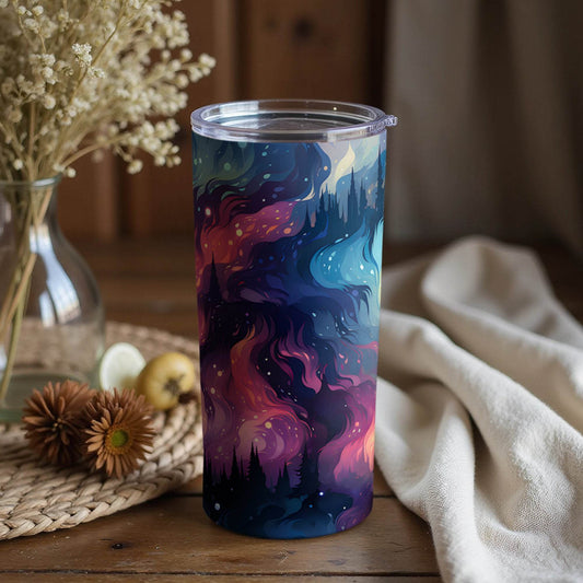 Cosmic Aurora Landscape Design Abstract Style Art Tumbler - Design & Vybe