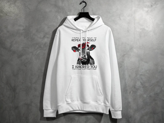 There's No Need to Repeat Yourself Funny Cow Hoodie - Design & Vybe