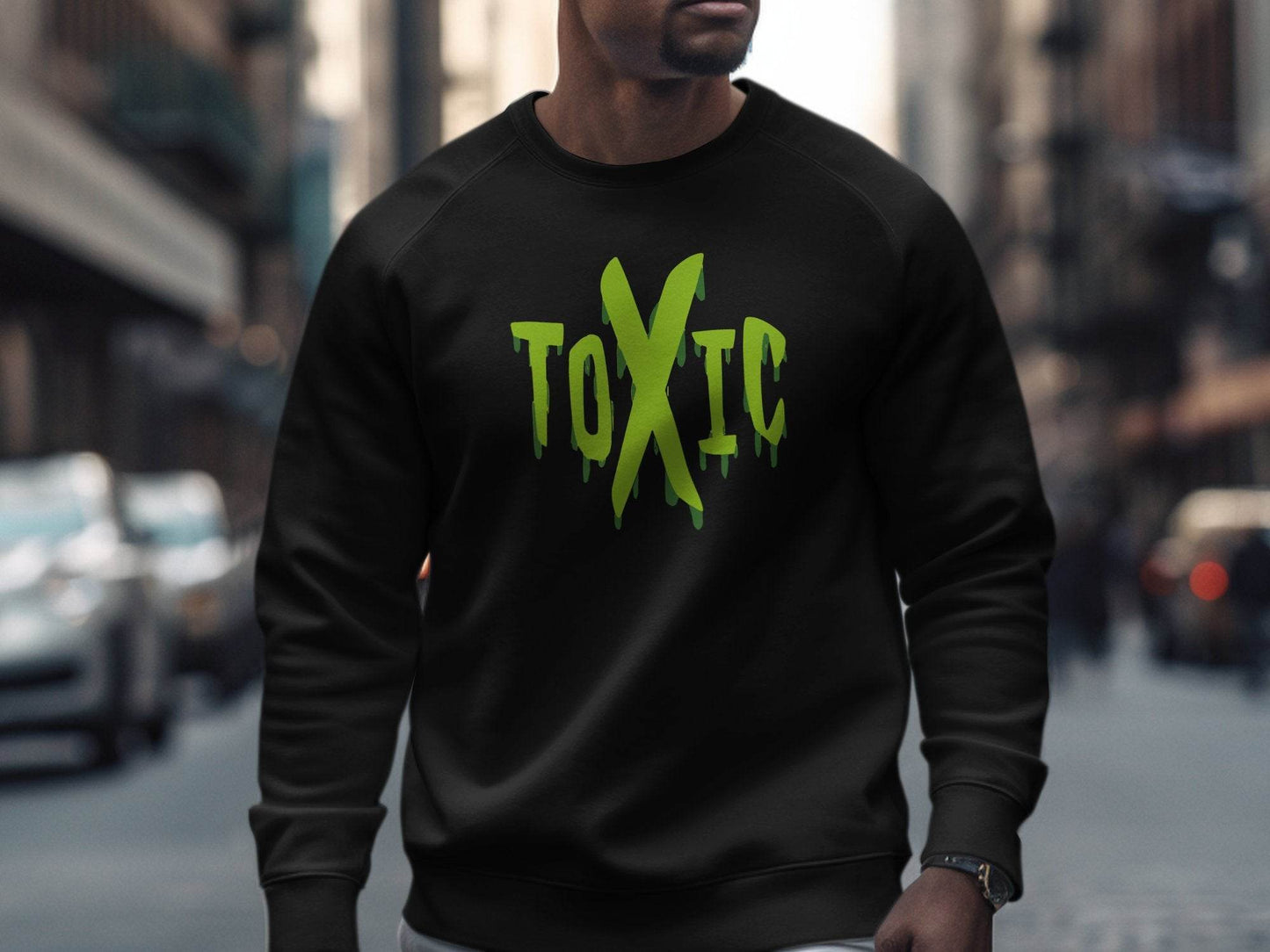 Unique Graphic Toxic Green Dripping Graffiti Text Design Sweater - Design & Vybe
