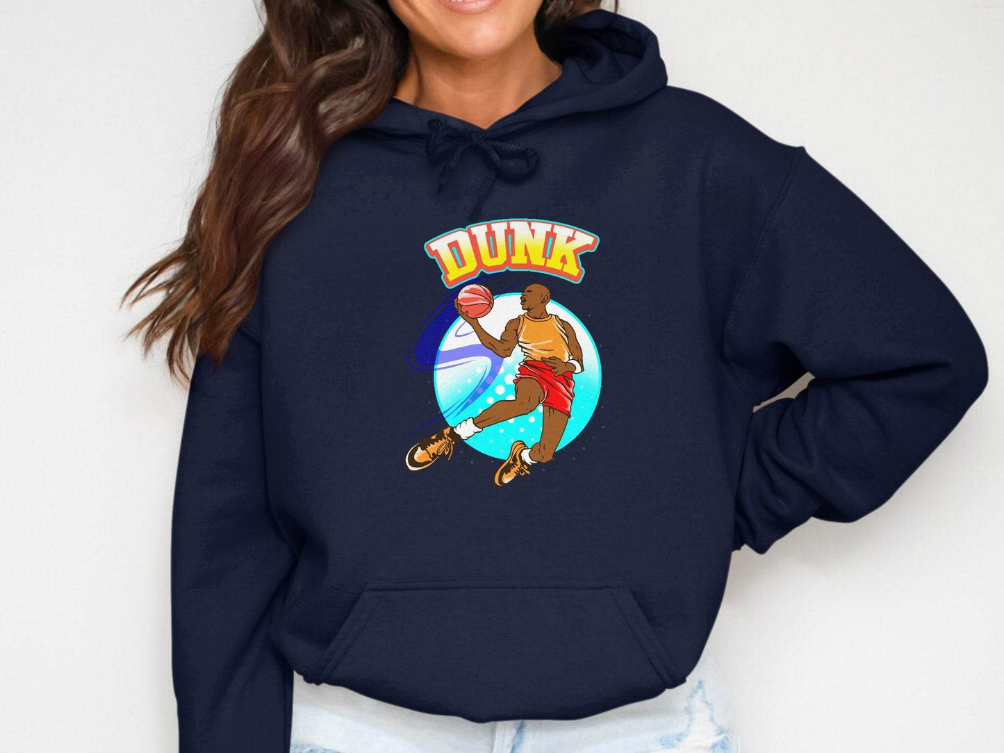 Vibrant Basketball Dunk Graphic Sports Hoodie - Design & Vybe