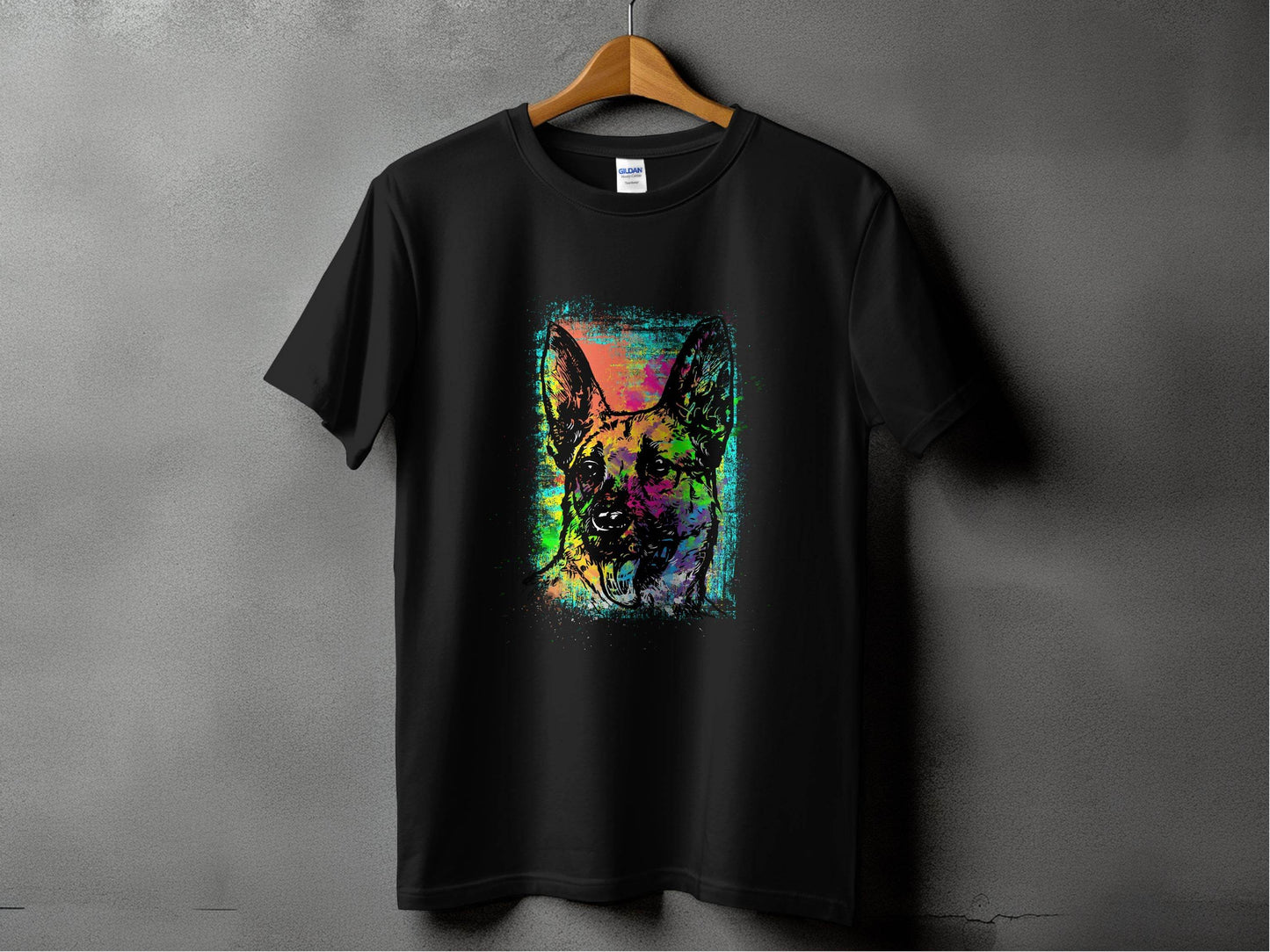Vibrant German Shepherd Illustration Art T-Shirt - Design & Vybe