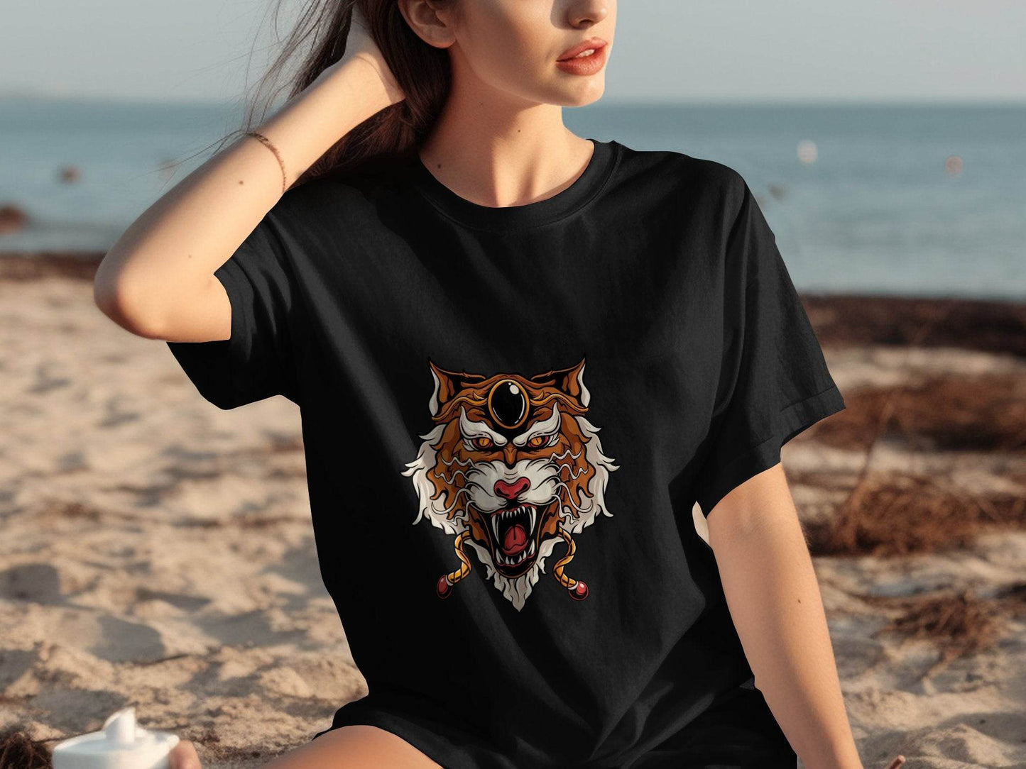 Mystical Tiger with Third Eye Illustration for You T-Shirt - Design & Vybe
