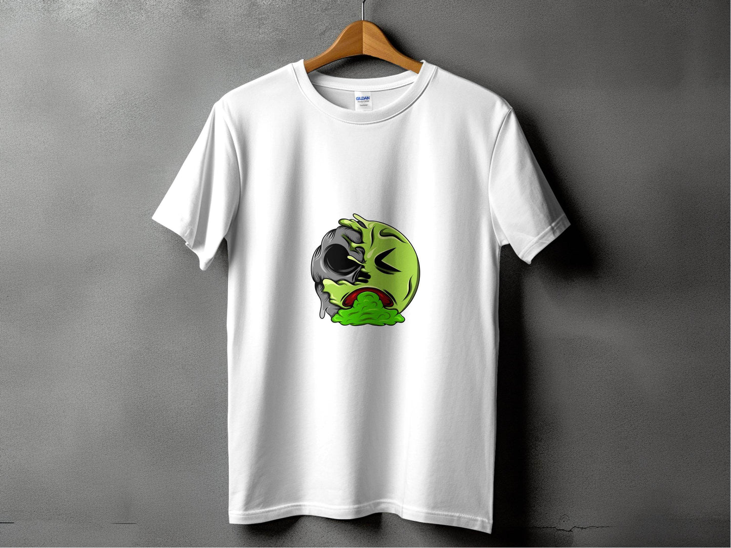 Half Zombie Half Emoji Graphic Design Illustration T-Shirt - Design & Vybe