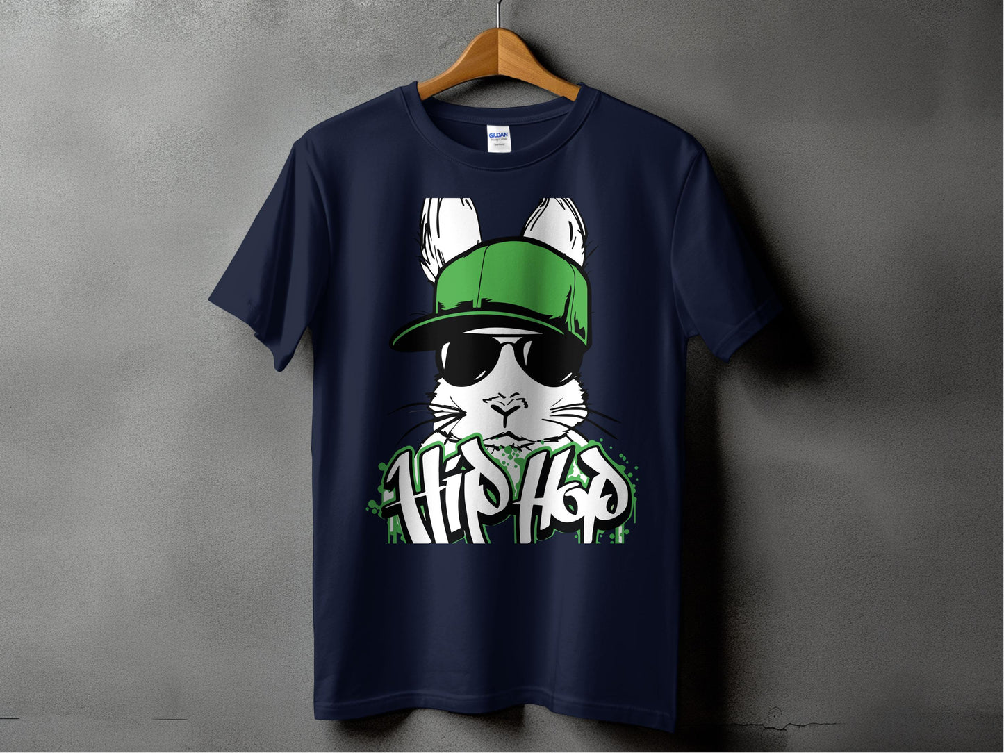 Cool Hip Hop Bunny Graphic T-Shirt for Trendy Apparel product