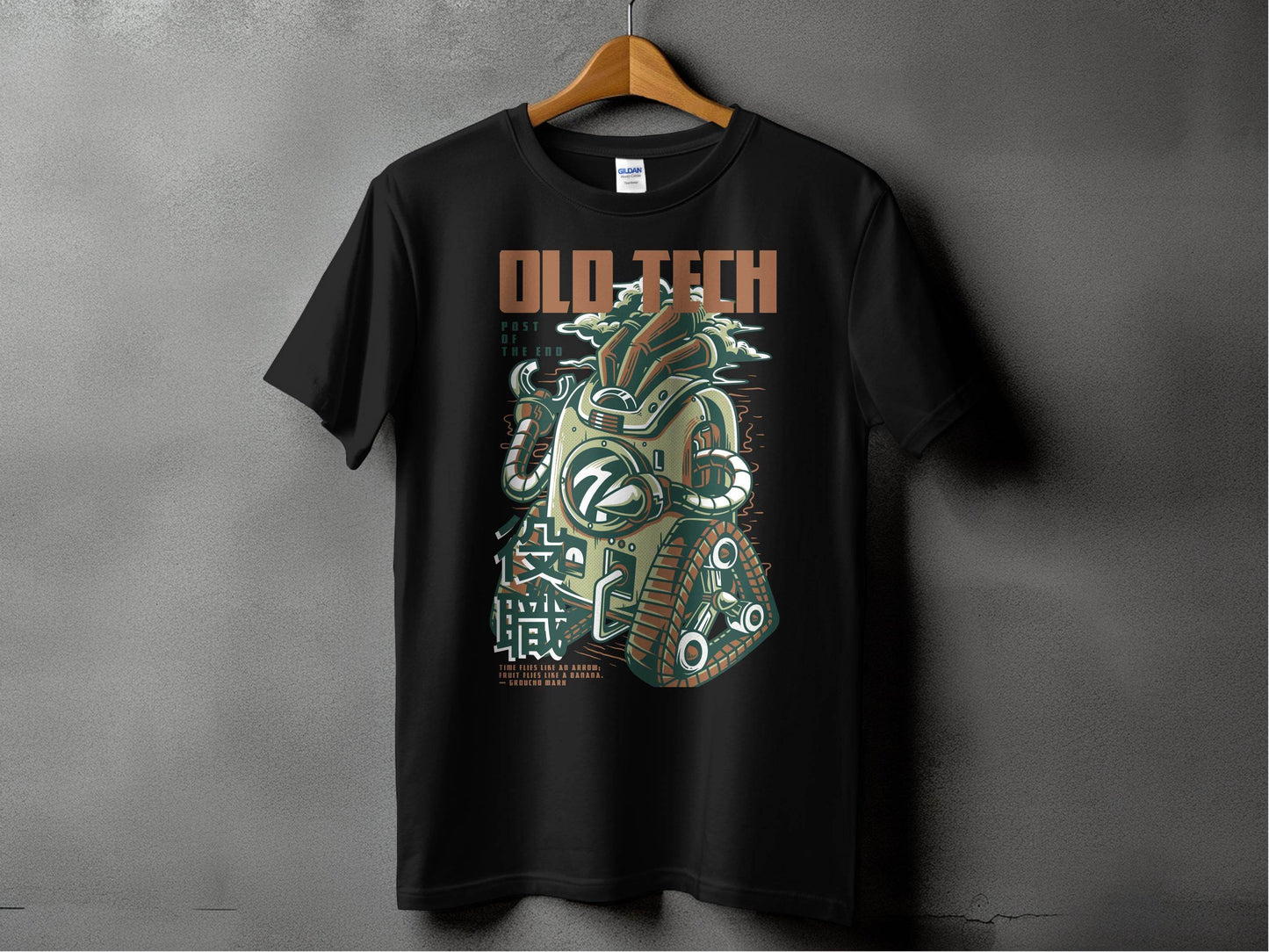 Old Tech Post End Cool Robot Design Graphic T-Shirt - Design & Vybe