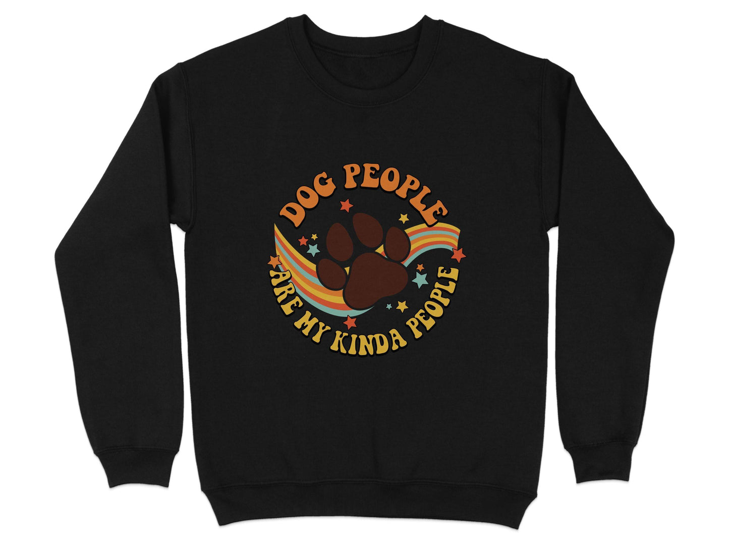Dog People Are My Kinda People Retro Style Dog Paw Sweater - Design & Vybe