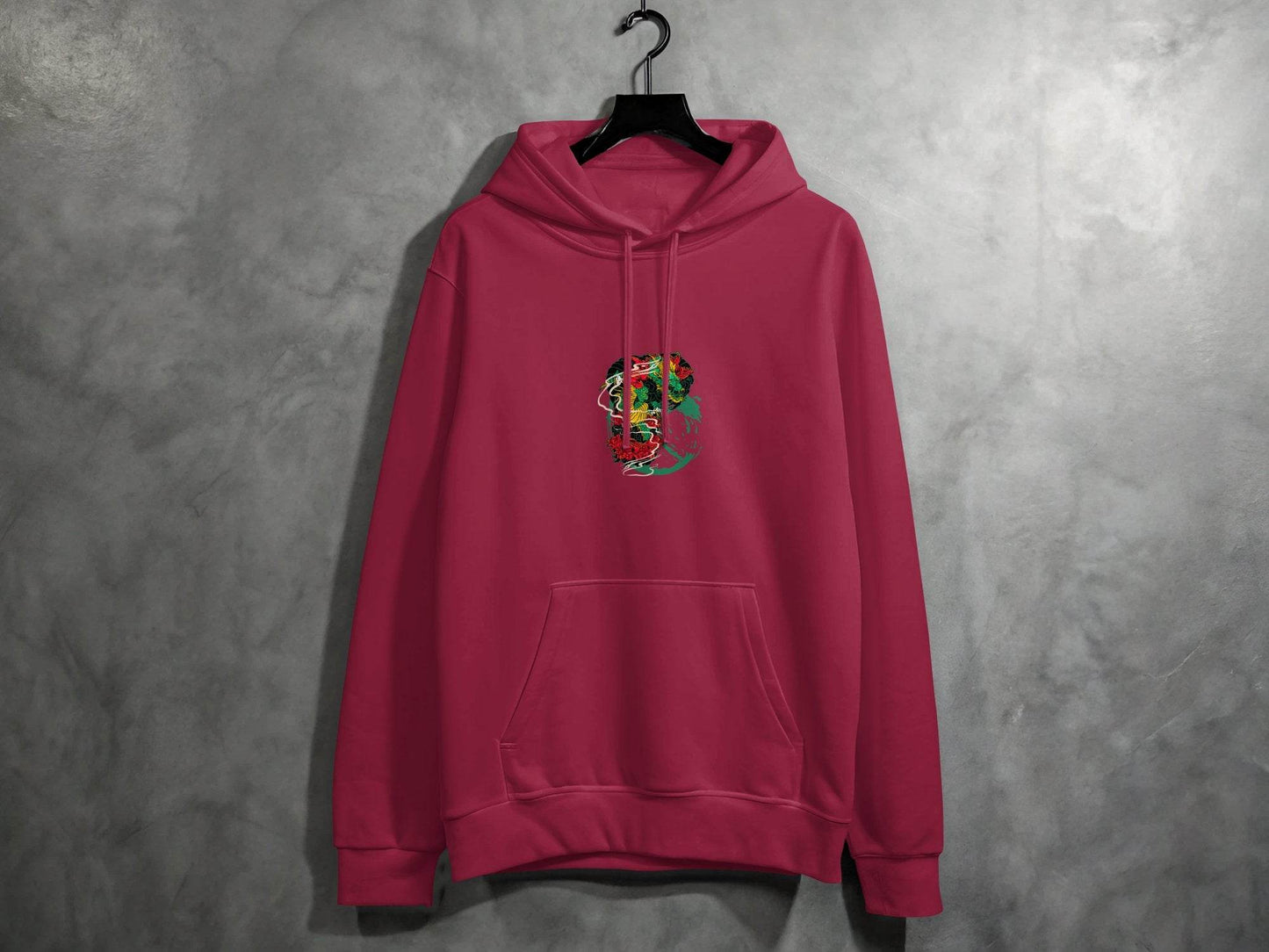 Dragon Tattoo Design with Flower Illustration Graphic Hoodie - Design & Vybe