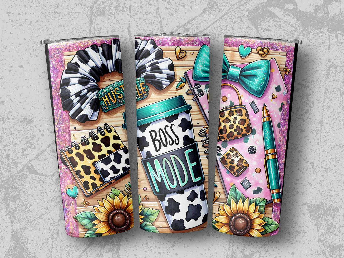 Cow Print Accessories with Boss Mode Style Gift For Entrepreneur Design Tumbler - Design & Vybe