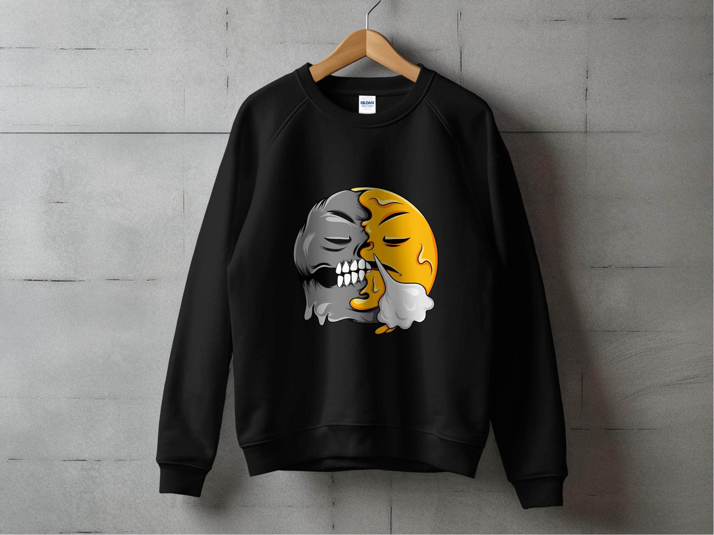 Duality of Nature Smiley Graphic Print Sweater - Design & Vybe