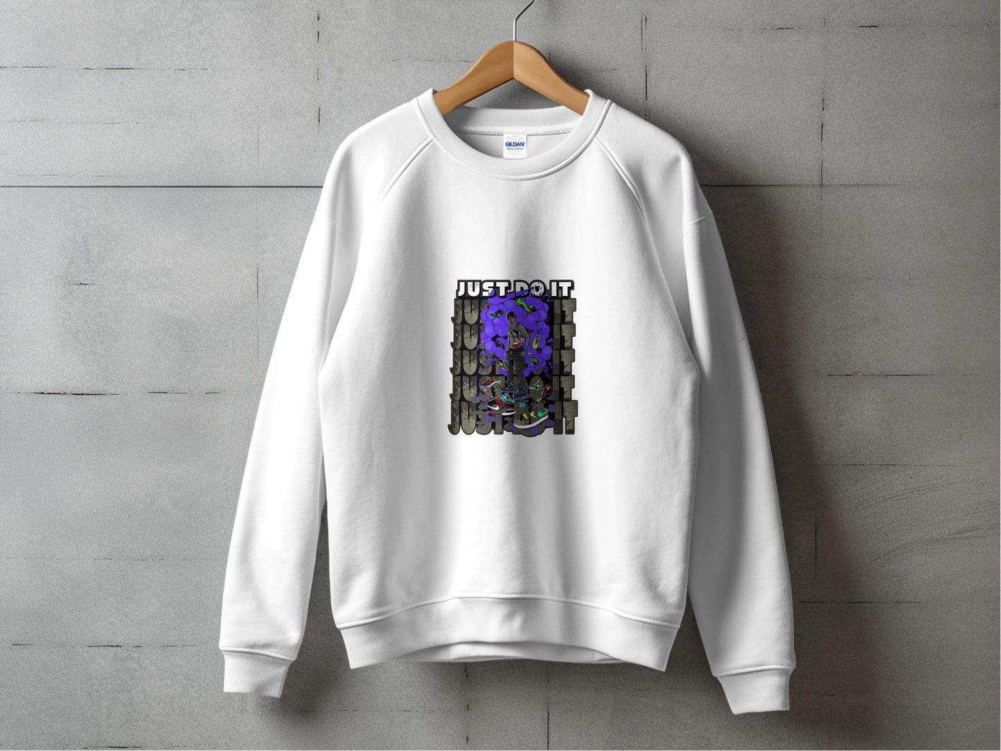 Just Do It Sneakers Art Illustration Graphic Sweater - Design & Vybe
