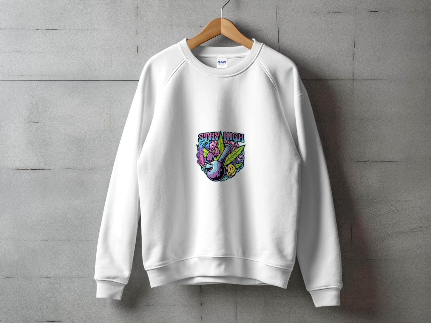 Stay High Graphic Weed Marijuana Cannabis Flower Sweater - Design & Vybe