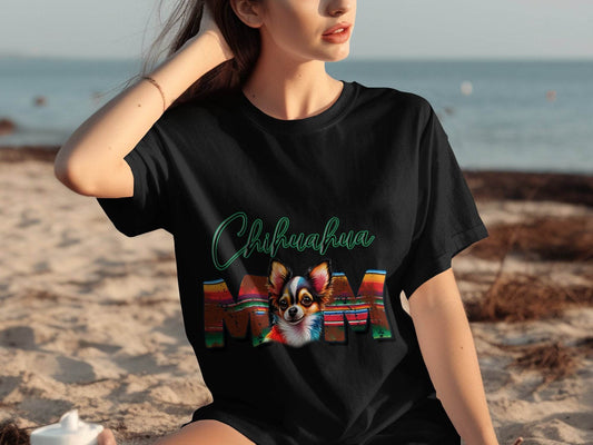 Chihuahua Mom Dog Colorful Letters Design T-Shirt - Design & Vybe