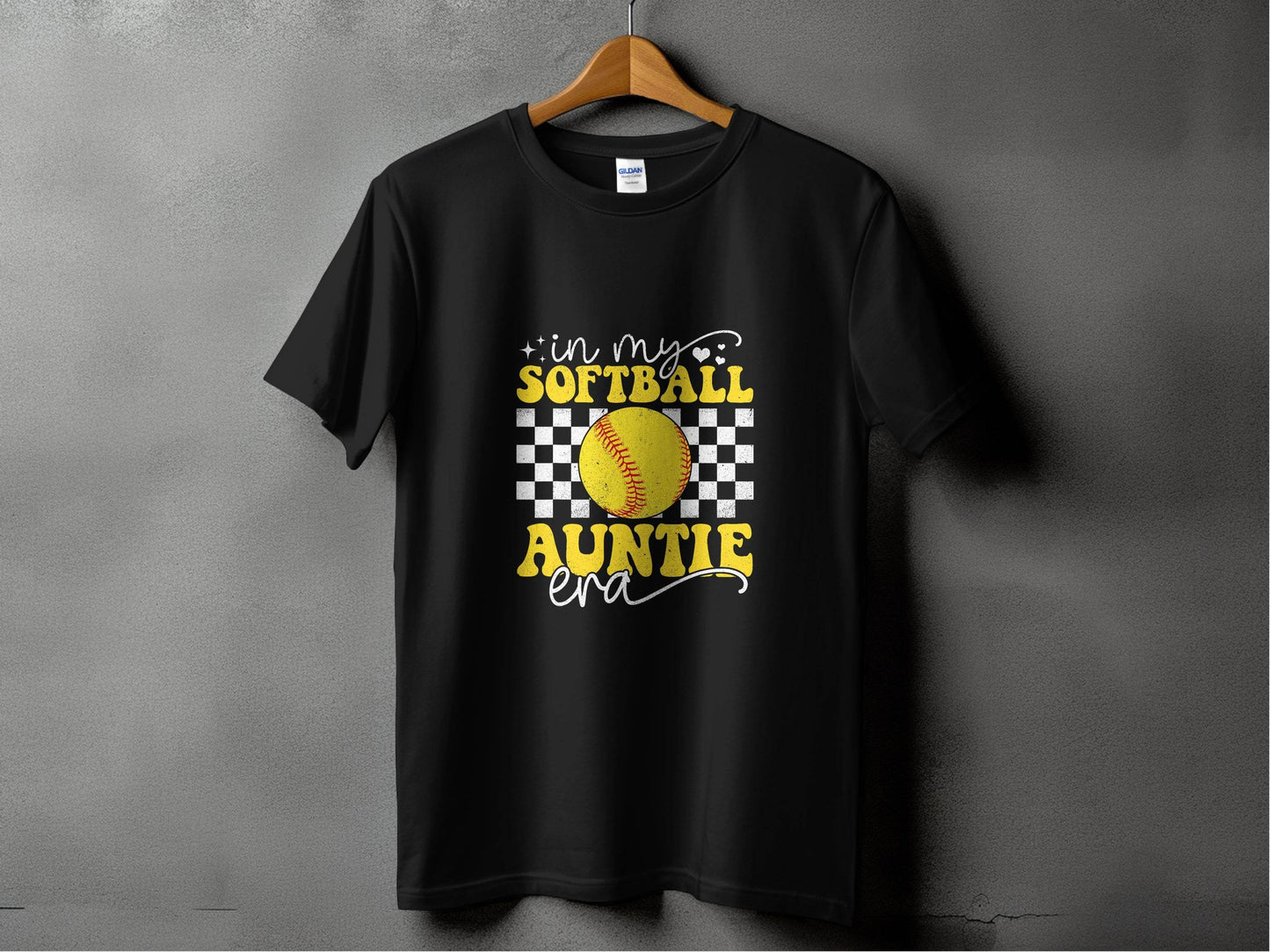 In My Softball Auntie Era Groovy Retro Proud Graphic Design Image T-Shirt - Design & Vybe