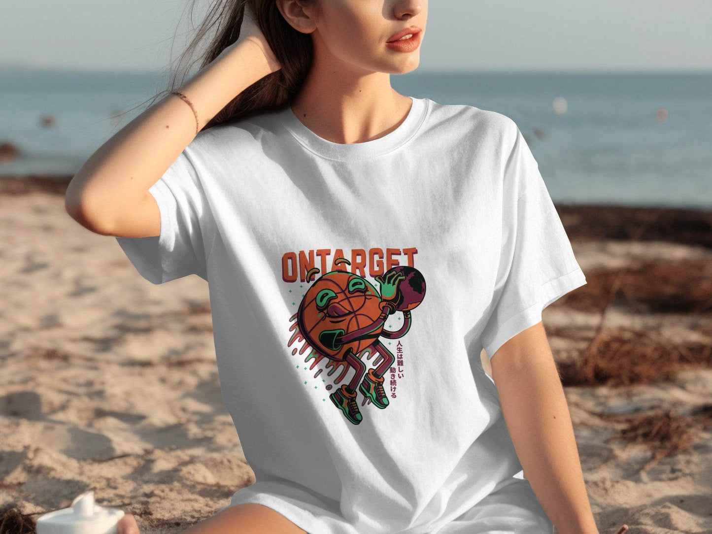 On Target Basketball Globe Design Premium Style T-Shirt - Design & Vybe