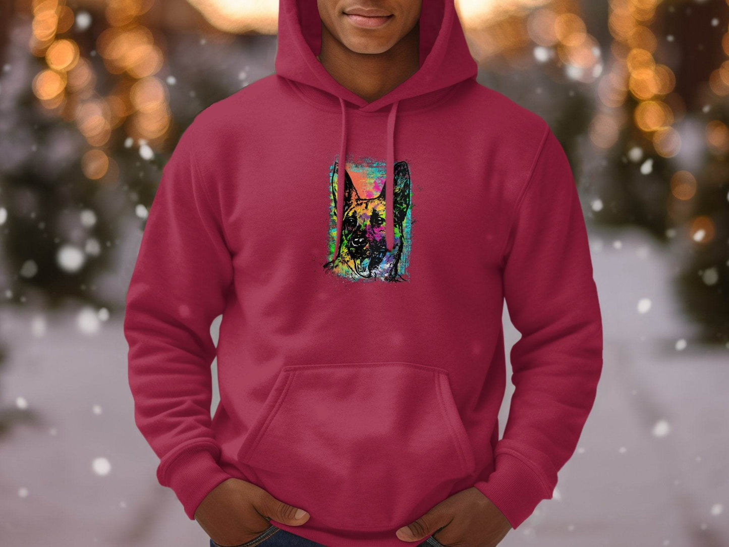 Vibrant German Shepherd Illustration Art Hoodie - Design & Vybe
