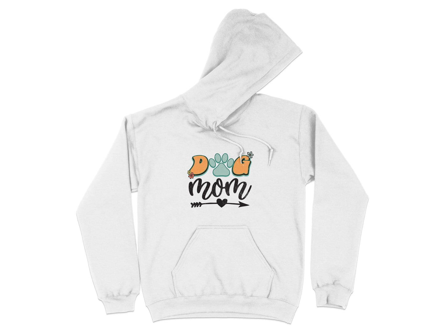 Dog Mom Retro Design Flower And Heart Arrow Graphic Hoodie - Design & Vybe