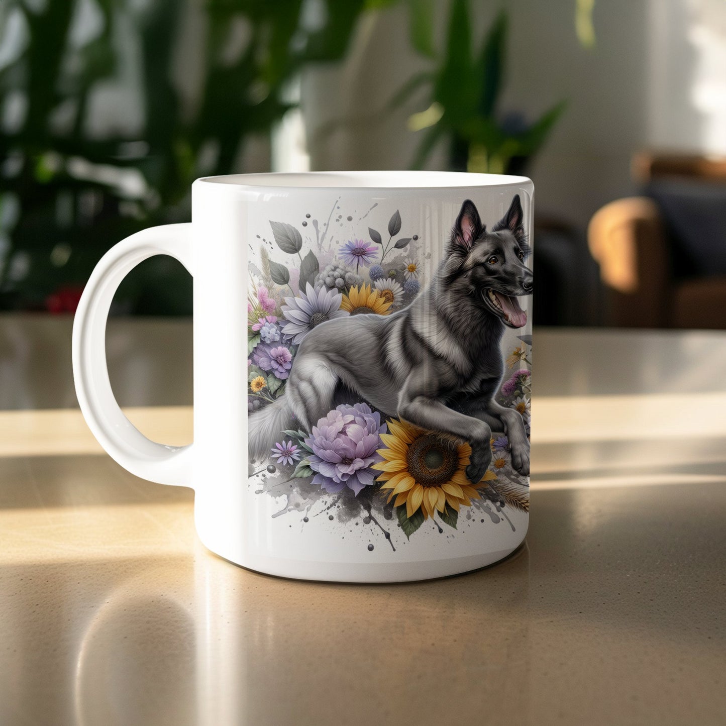 German Shepherd Floral Art Design Mug product