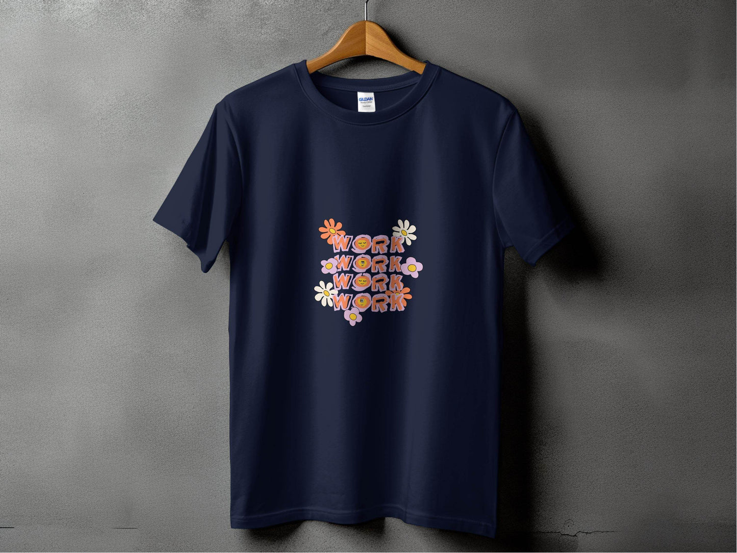 Work With Smiling Sun Flowers Graphic Trendy Design T-Shirt - Design & Vybe