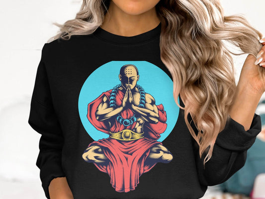 Inner Peace Meditating Monk Art Comfort Sweater - Design & Vybe