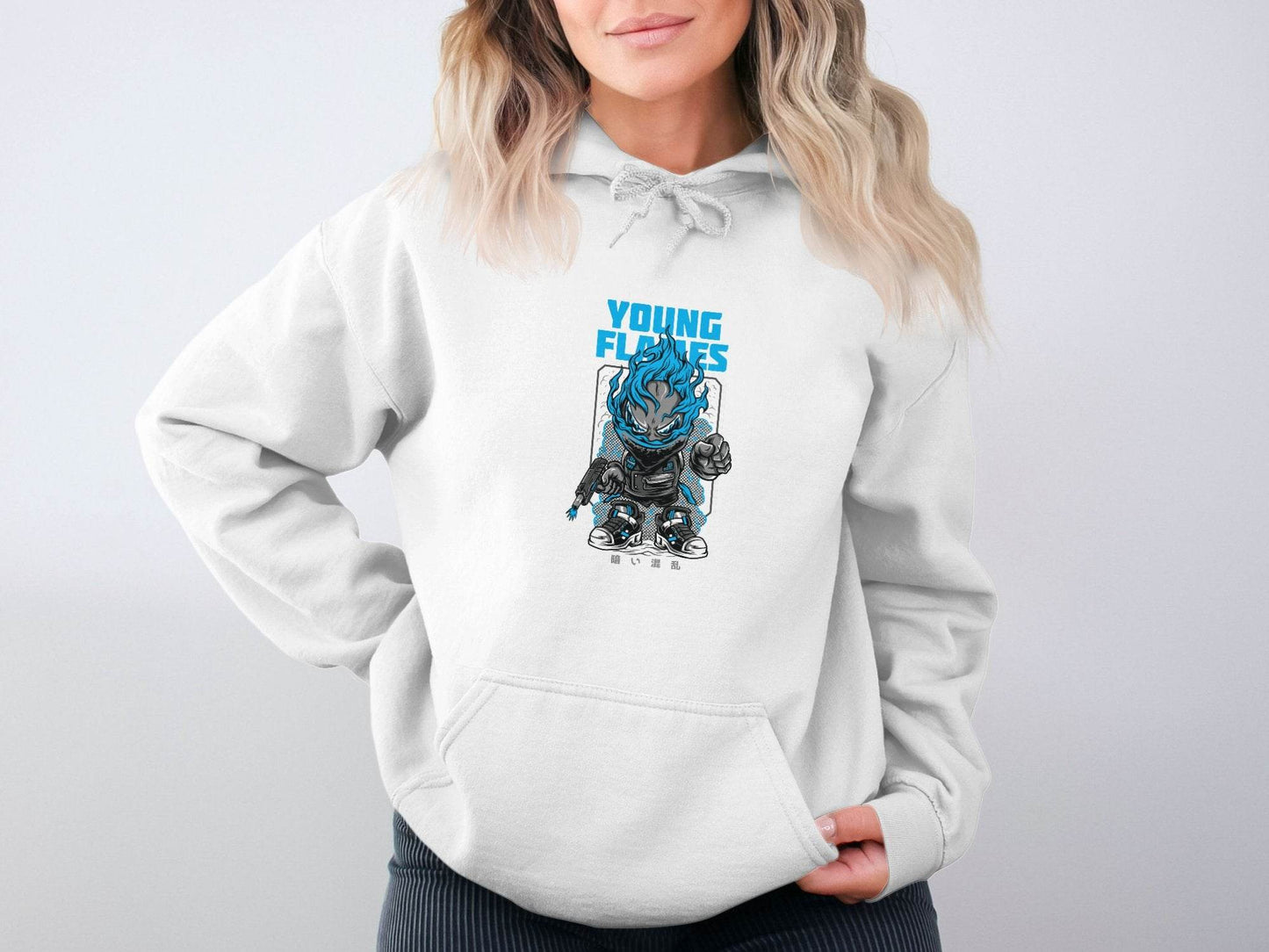 Young Flames Cartoon Style Monster Character Graphic Hoodie - Design & Vybe