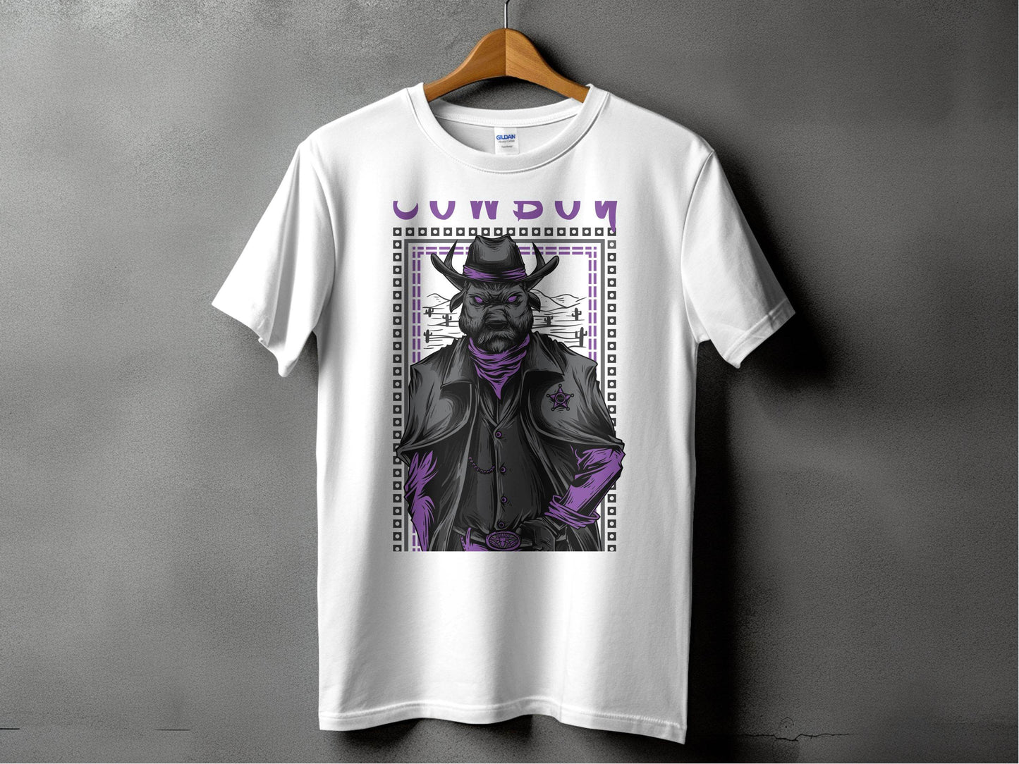 Warrior Cowboy With Attitude Graphic Apparel T-Shirt - Design & Vybe