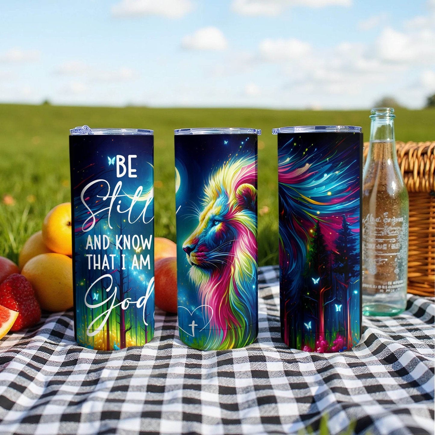 Be Still And Know That I Am God Colorful Lion Art Tumbler - Design & Vybe