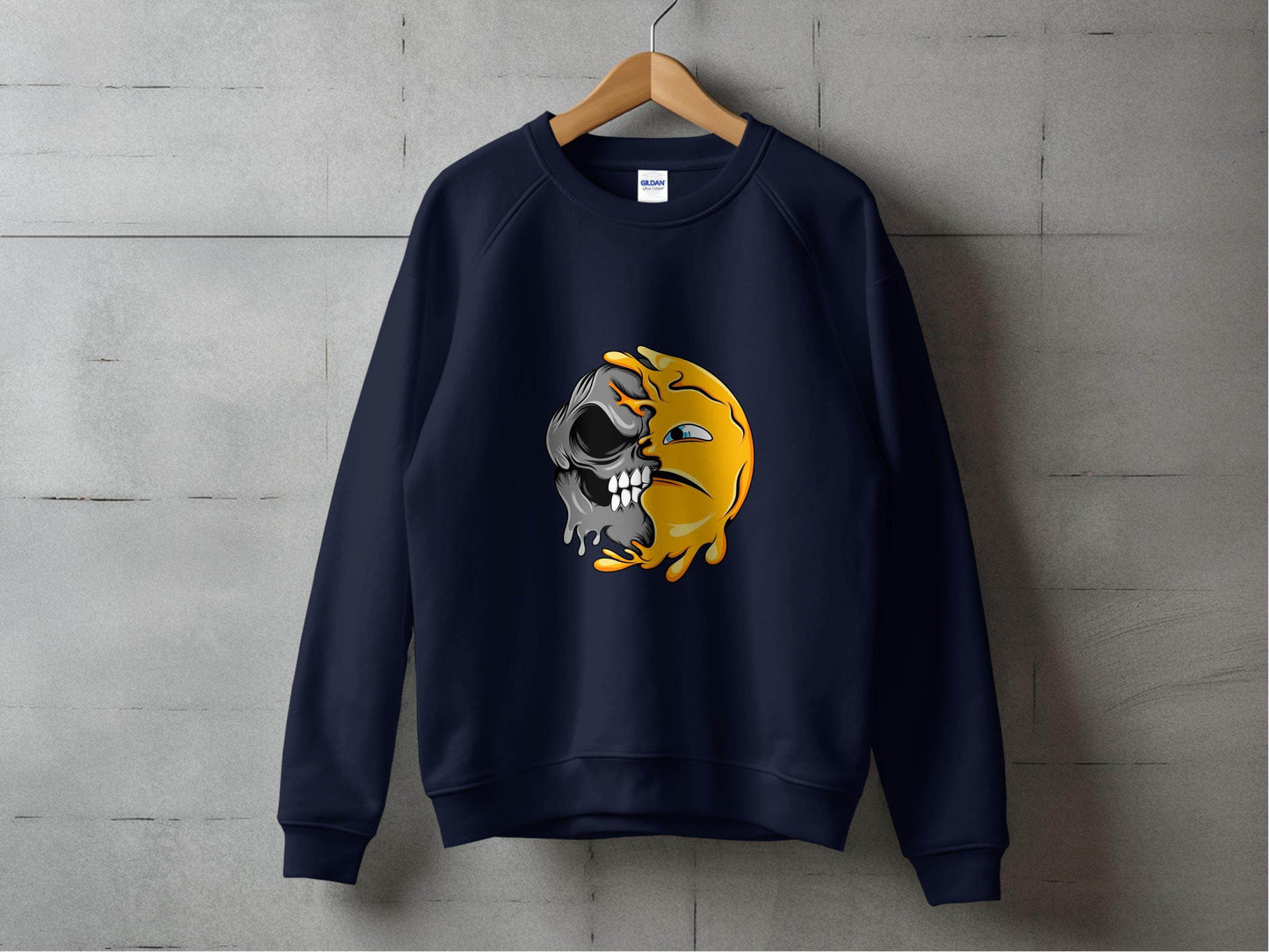 Half Skull Half Sun Design Graphic Art Cool Print Sweater - Design & Vybe