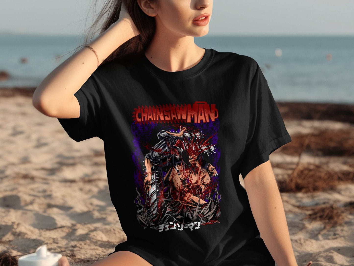 Chainsaw Man Intense Battle Graphic Anime Inspired T-Shirt - Design & Vybe