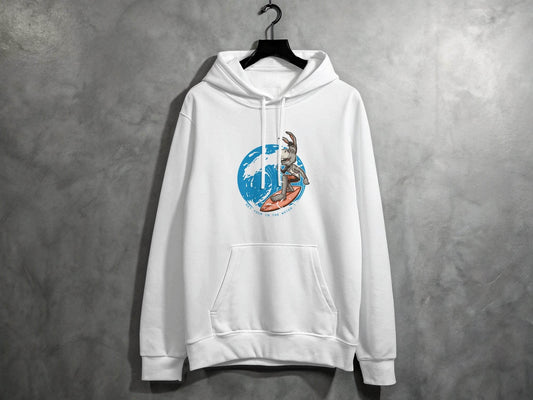 Donkey Surfing Adventure Graphic Print Hoodie - Design & Vybe