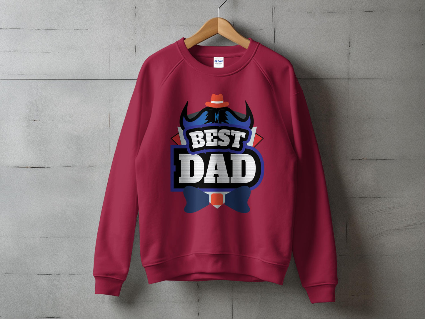 Best Dad Graphic Print Red Sweatshirt Stylish Product