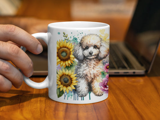 Cute Dog and Sunflower Design Coffee Mug product