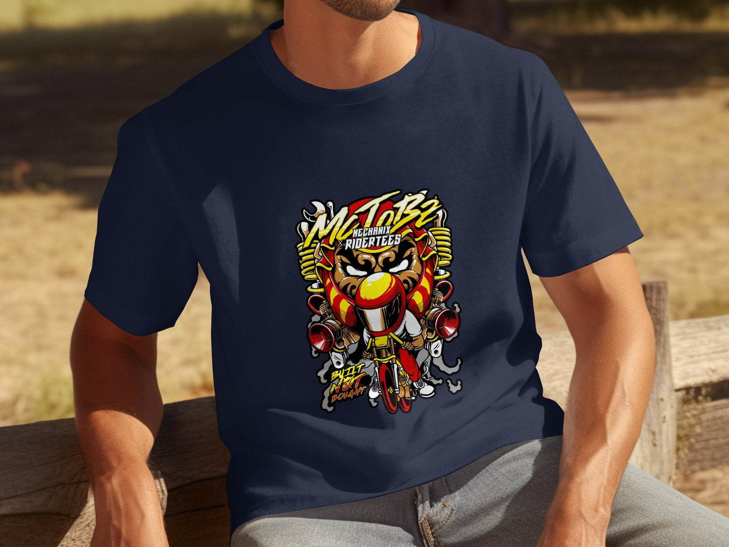 Motorbz Mechanix Ridertees Built Not Bought Graphic T-Shirt - Design & Vybe