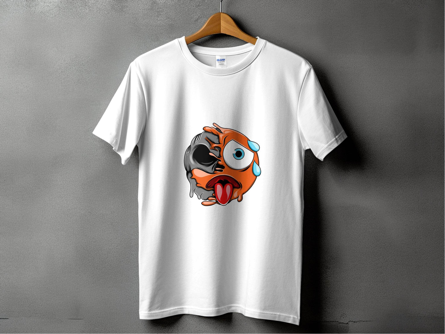 Emoji Face Meltdown With Skull Design Graphic T-Shirt - Design & Vybe