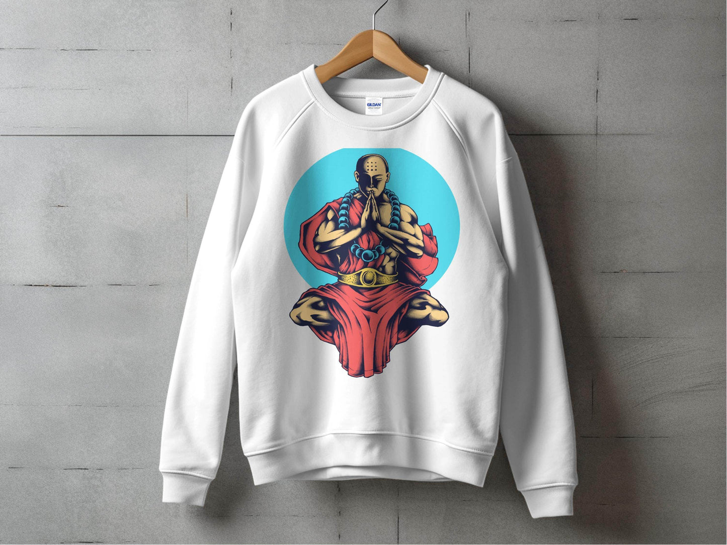 Inner Peace Meditating Monk Art Comfort Sweater - Design & Vybe