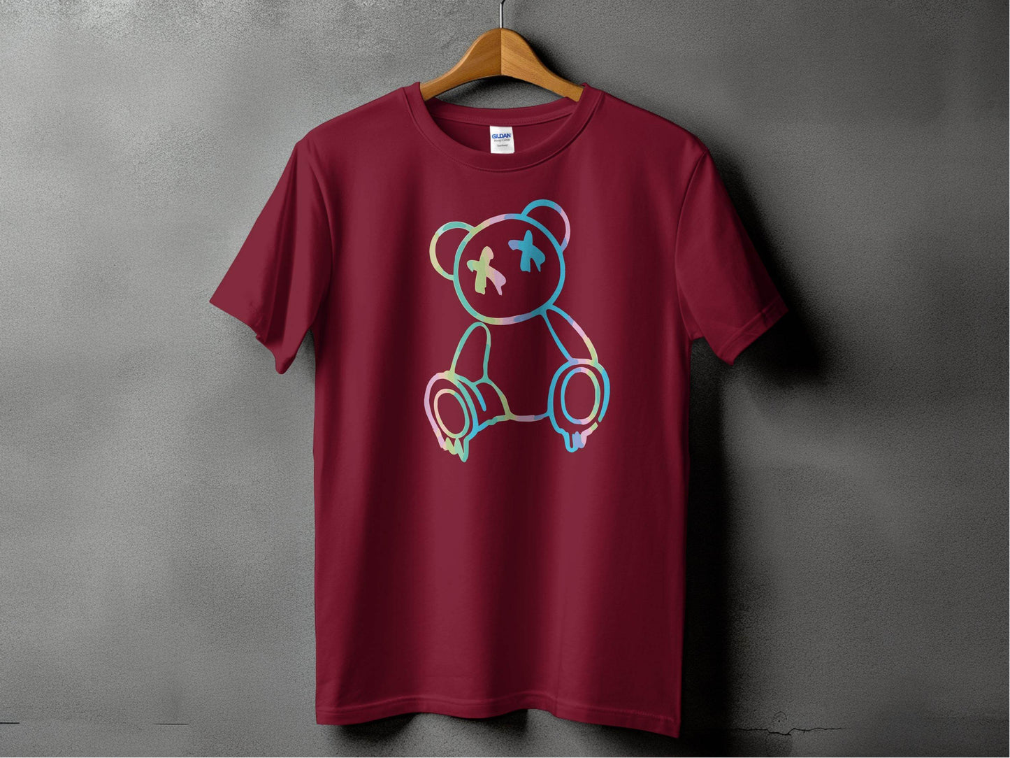Colorful Abstract Bear Dead Eyes Graphic Design T-shirt - Design & Vybe