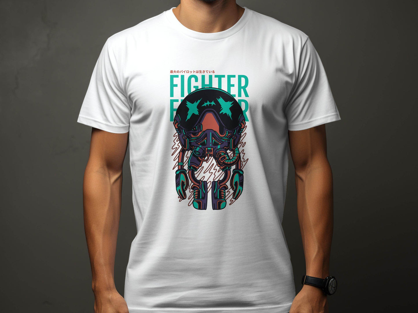 Retro Fighter Pilot Graphic SciFi Illustration T-Shirt - Design & Vybe
