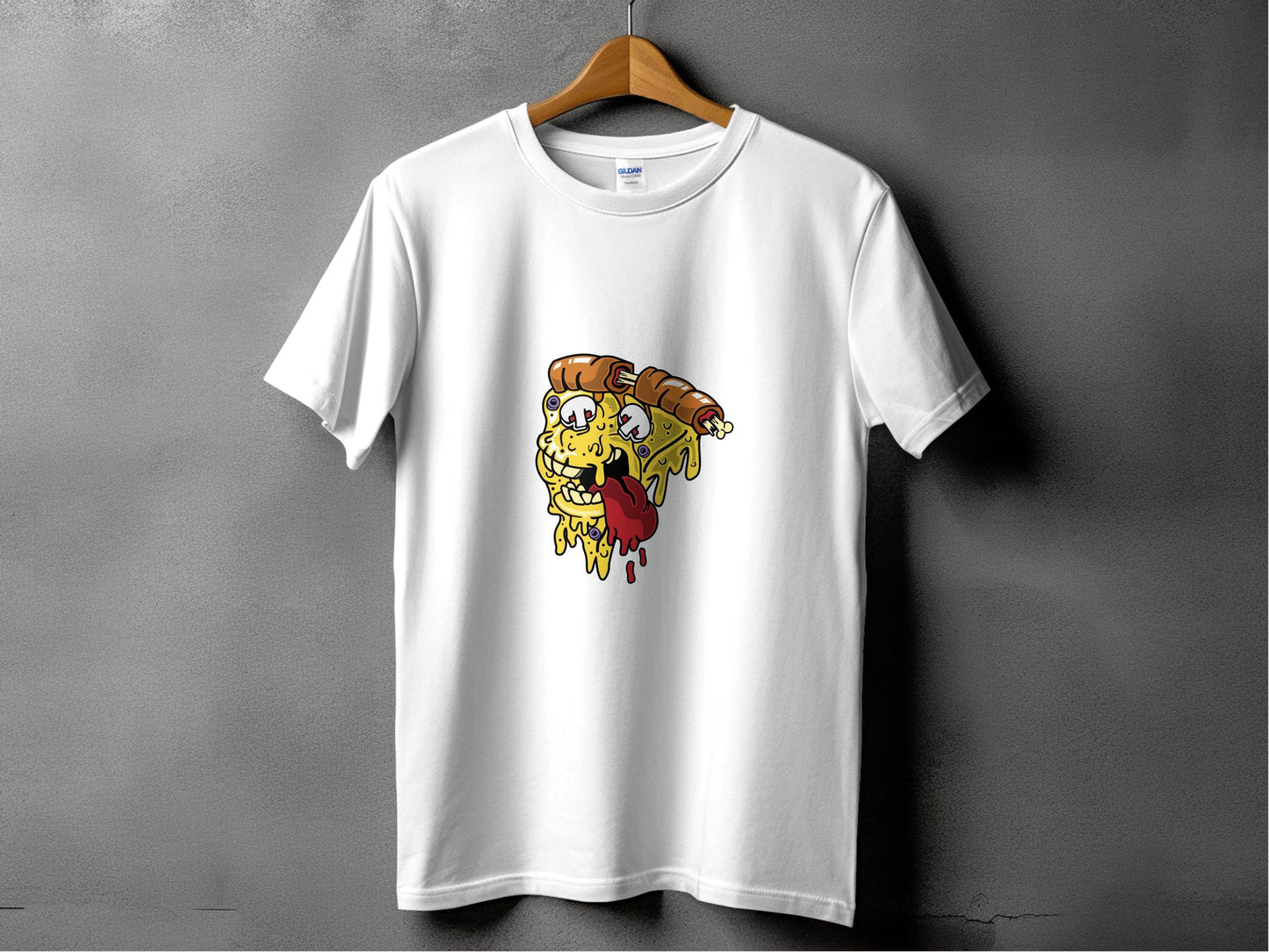 Monstrous Melting Pizza Slice Graphic Design T-Shirt - Design & Vybe