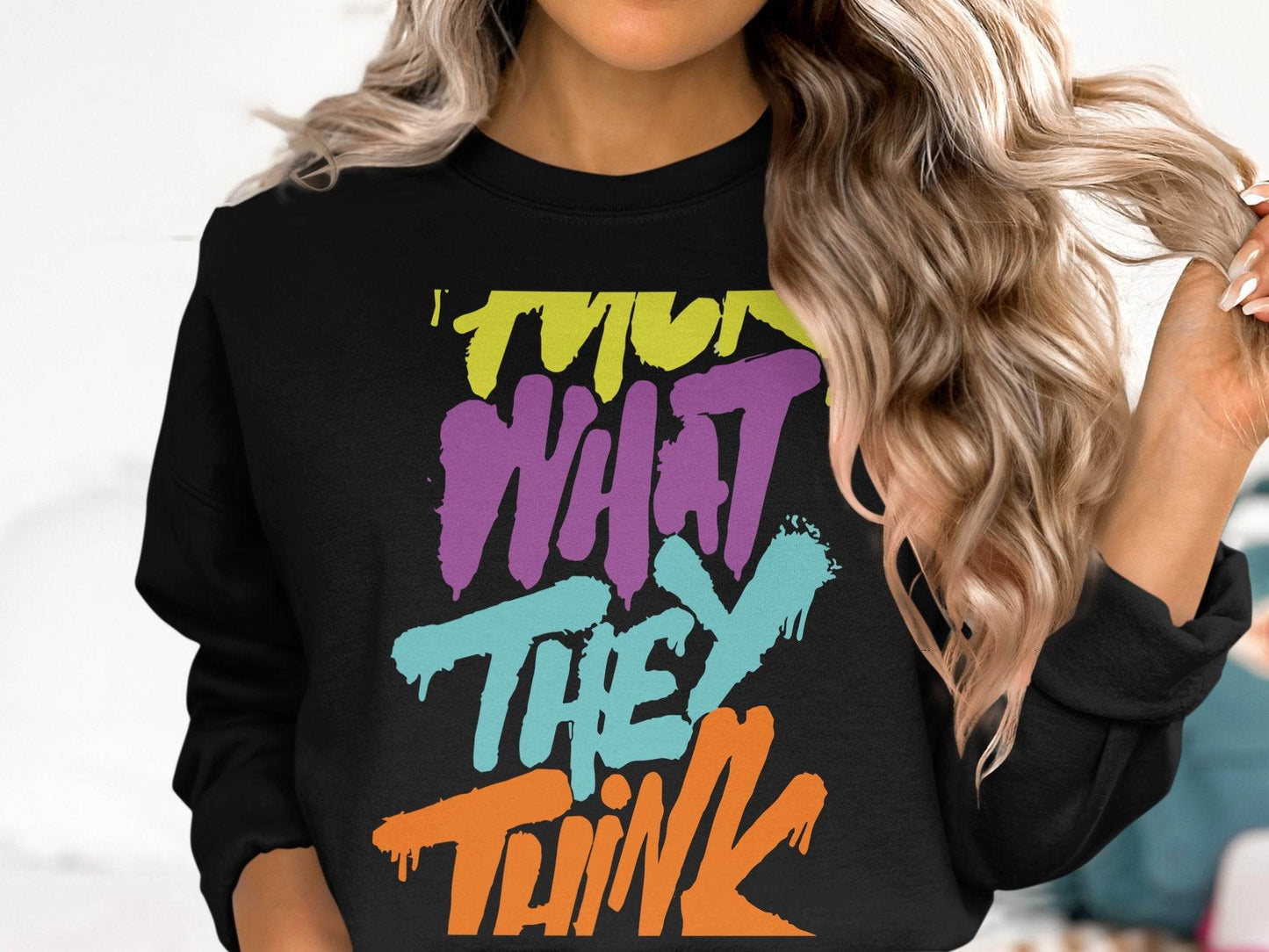 Fuck What They Think With Bold Graphic Sweater - Design & Vybe